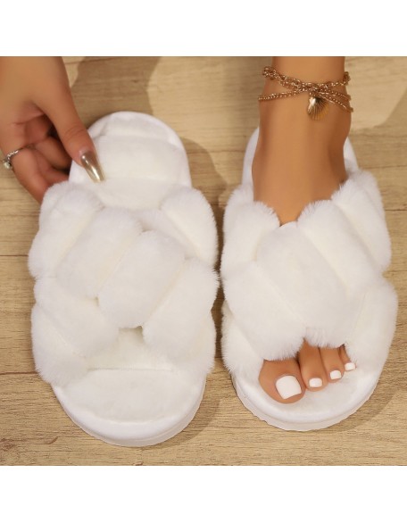 Non-Slip Indoor Platform Fuzzy Slippers for Outdoor Use