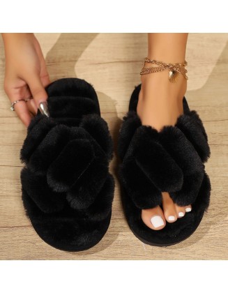 Non-Slip Indoor Platform Fuzzy Slippers for Outdoor Use