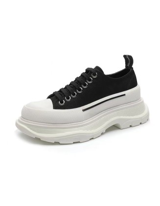 Platform Canvas Casual Shoes with Hidden Height Increase