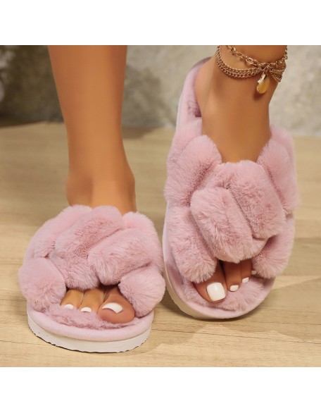 Non-Slip Indoor Platform Fuzzy Slippers for Outdoor Use