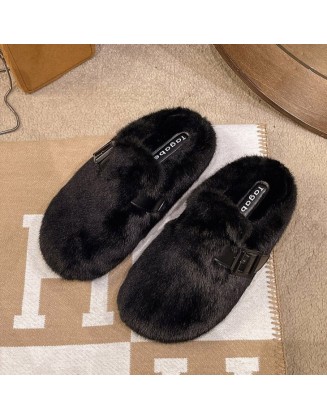 Stylish Outdoor Cotton Slippers with Fleece Lining