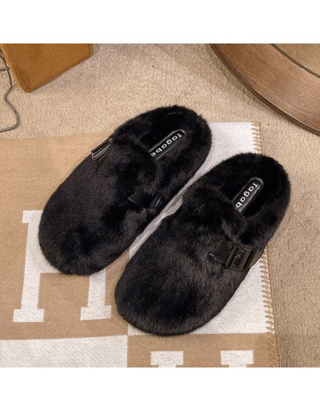 Stylish Outdoor Cotton Slippers with Fleece Lining