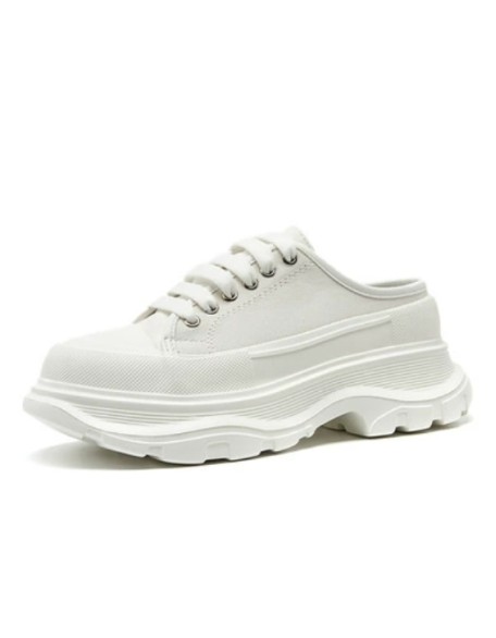 Platform Canvas Casual Shoes with Hidden Height Increase