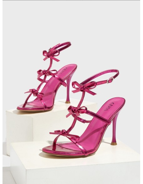 Fairy-style Sexy High Heels with Round Toe and Bow Decoration