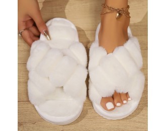 Non-Slip Indoor Platform Fuzzy Slippers for Outdoor Use