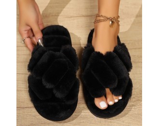 Non-Slip Indoor Platform Fuzzy Slippers for Outdoor Use
