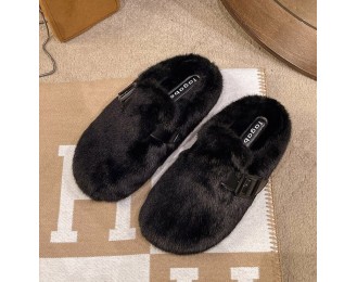 Stylish Outdoor Cotton Slippers with Fleece Lining